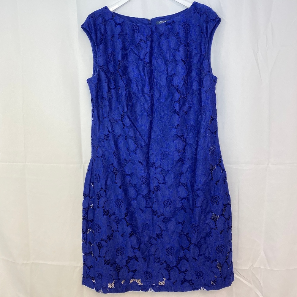 Chaps Cobalt Blue Lace Dress Size 16